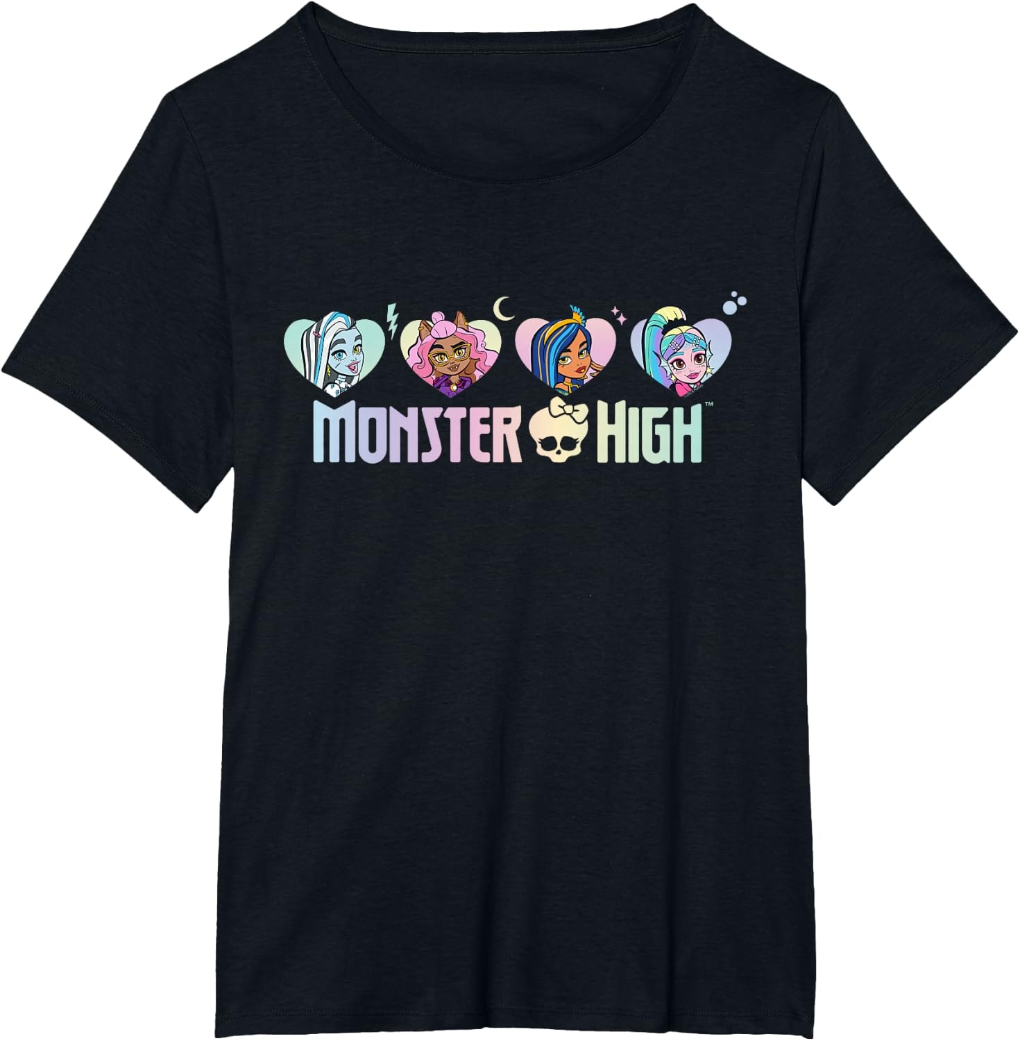 image:imageMonster High Frankie Clawdeen Cleo Lagoona Hearts TShirtBlack