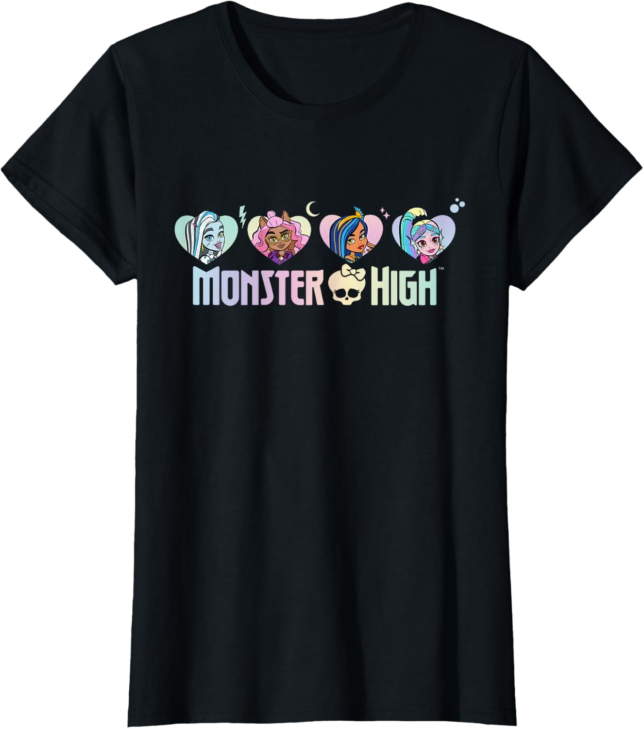 image:imageMonster High Frankie Clawdeen Cleo Lagoona Hearts TShirtBlack