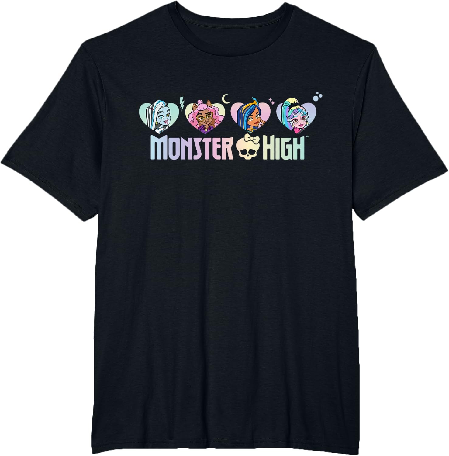 image:imageMonster High Frankie Clawdeen Cleo Lagoona Hearts TShirtBlack