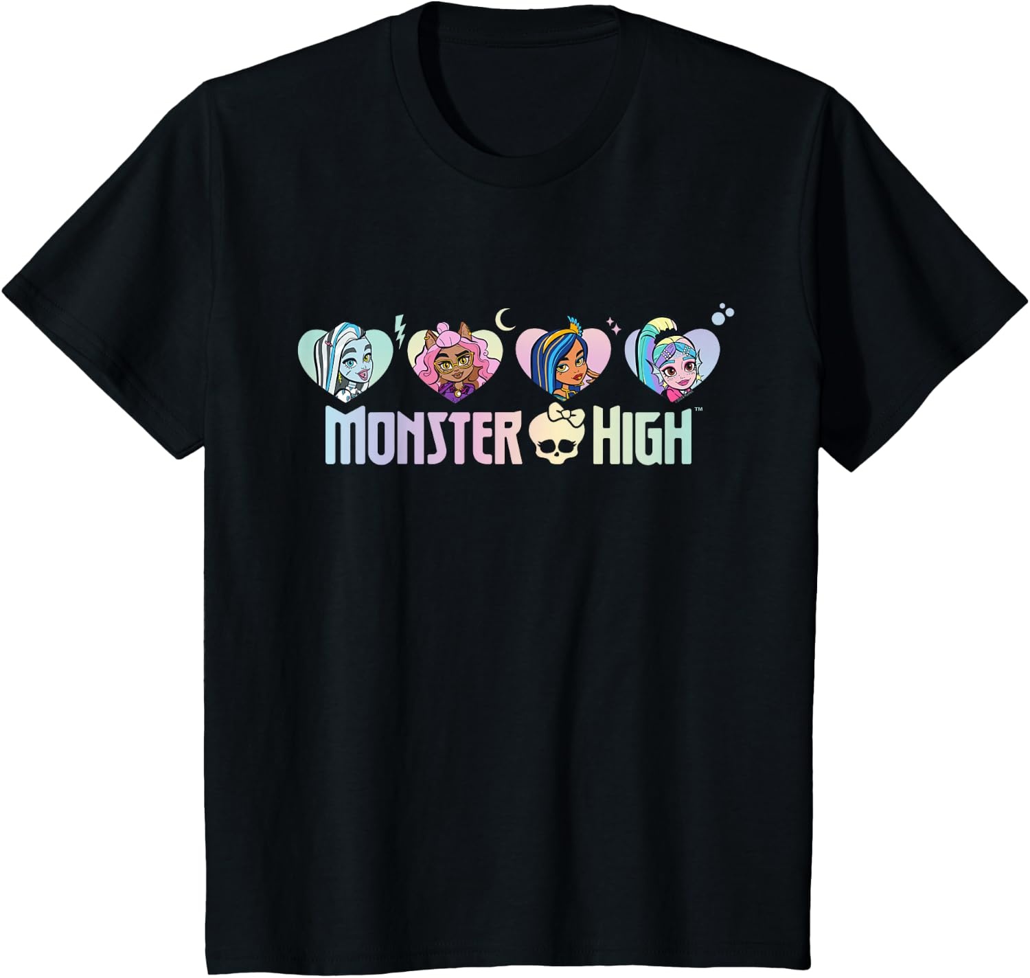 image:imageMonster High Frankie Clawdeen Cleo Lagoona Hearts TShirtBlack