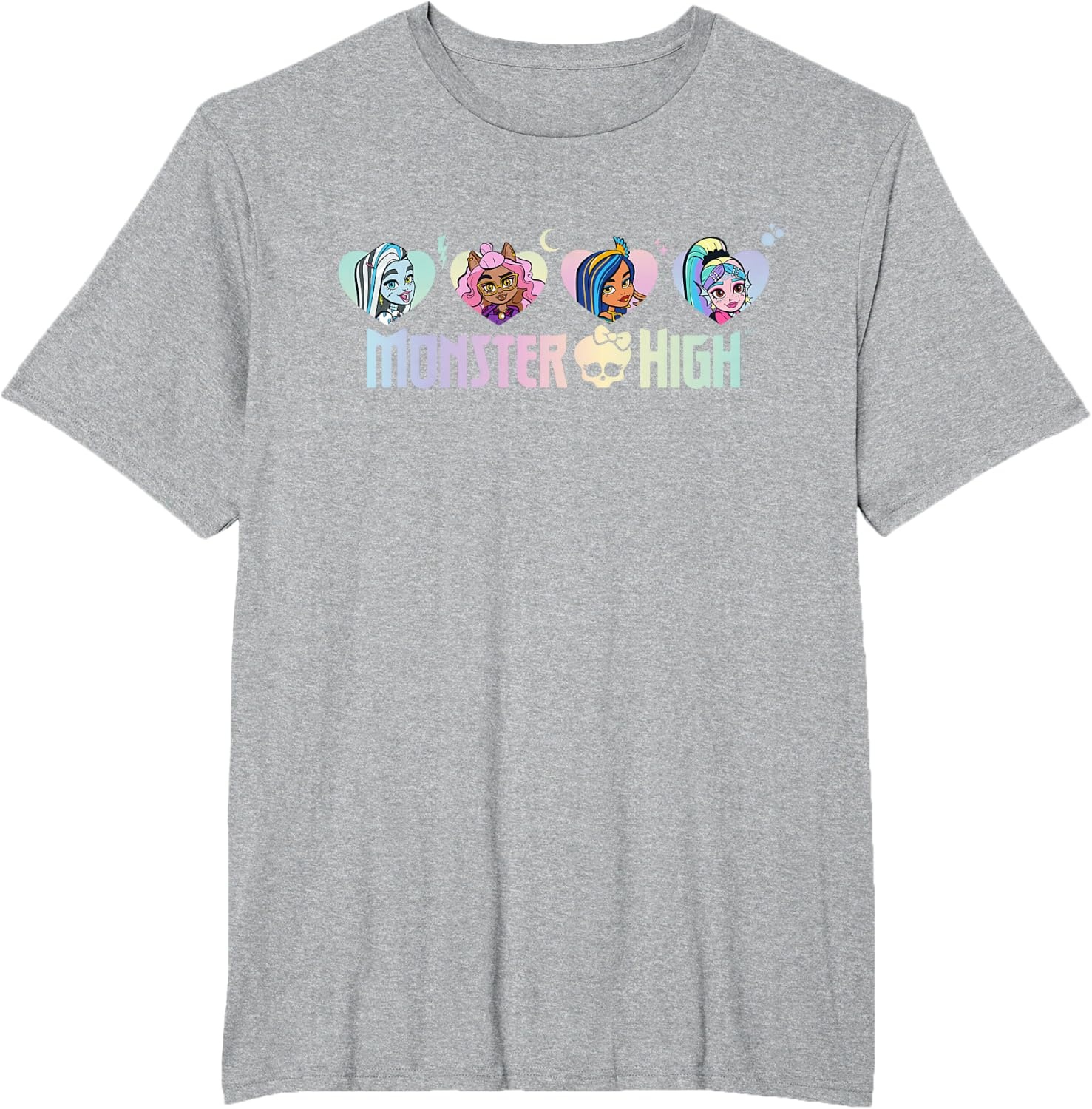 image:imageMonster High Frankie Clawdeen Cleo Lagoona Hearts TShirtHeather Grey