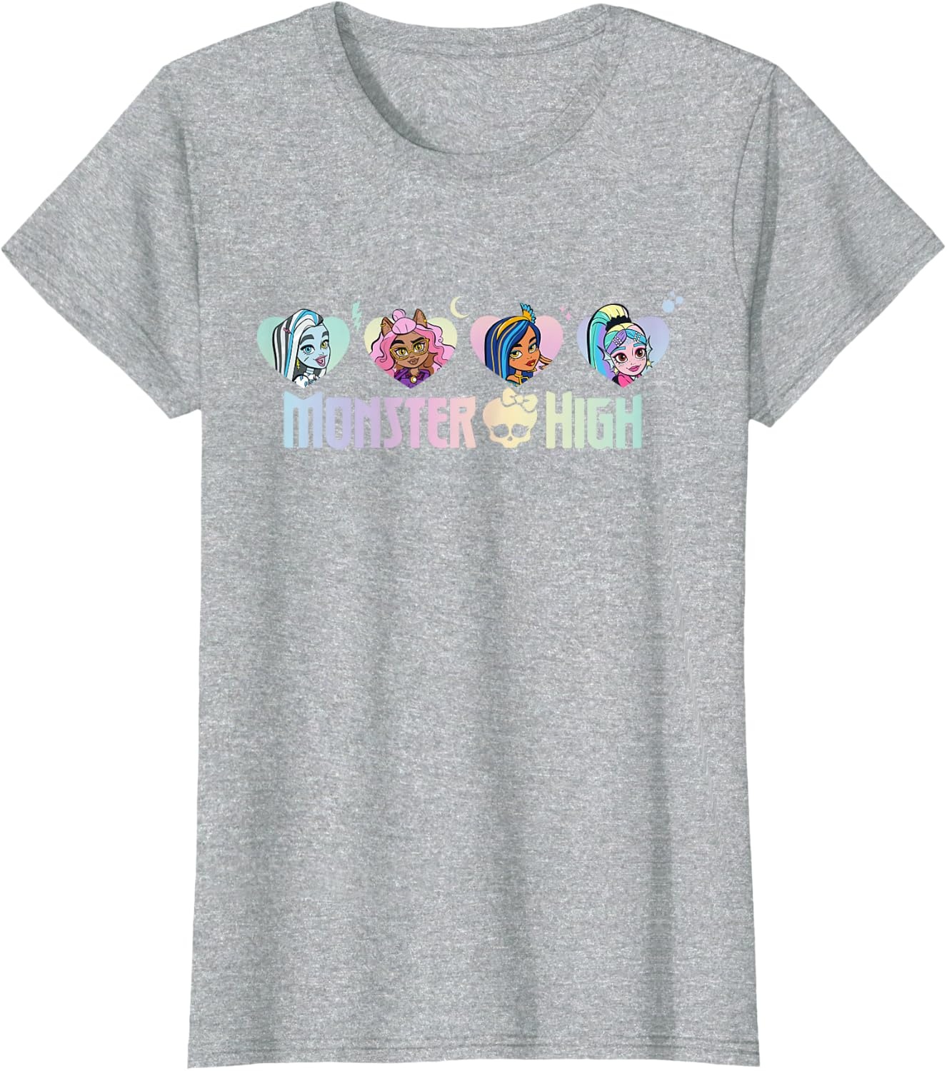 image:imageMonster High Frankie Clawdeen Cleo Lagoona Hearts TShirtHeather Grey