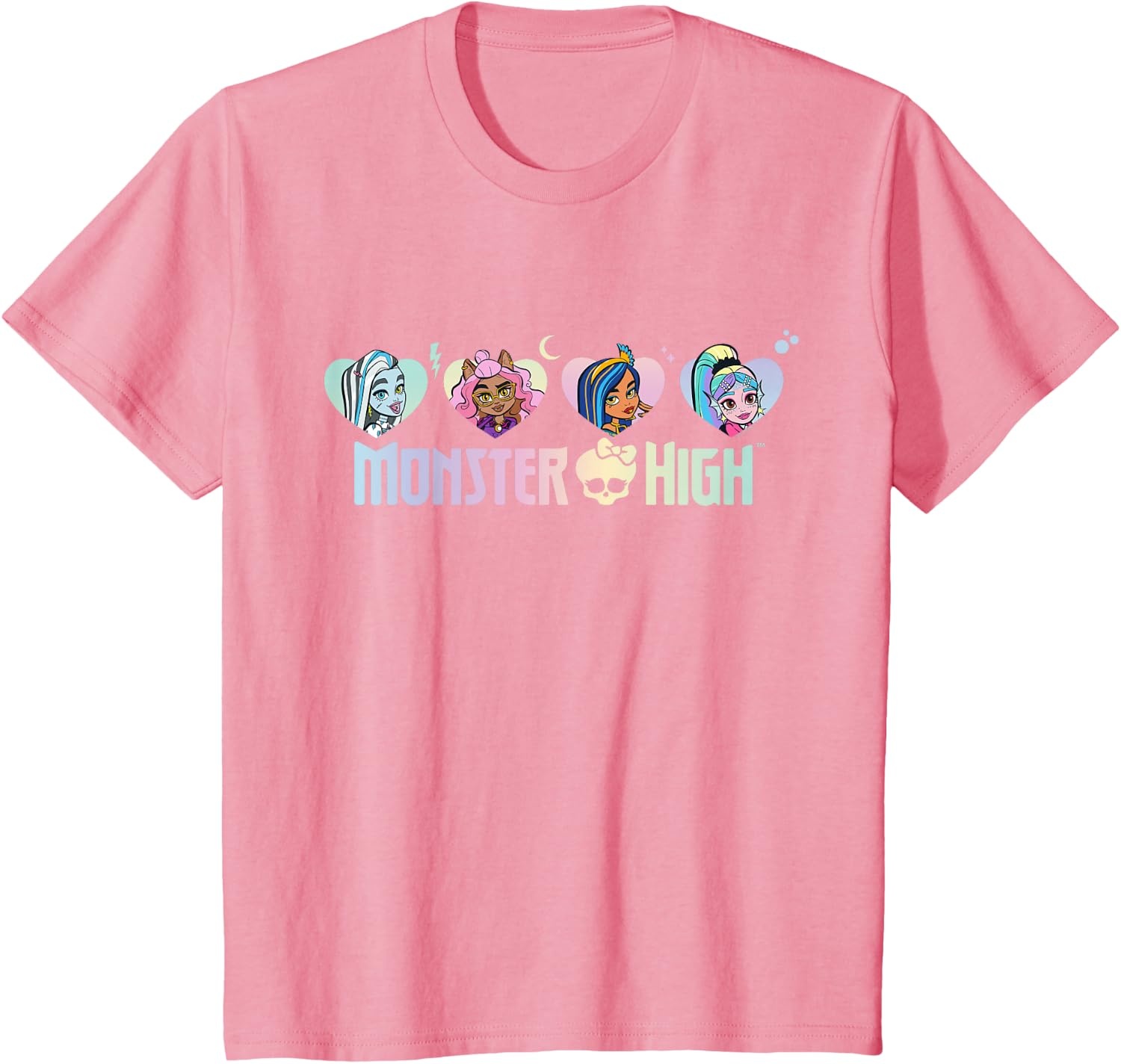 image:imageMonster High Frankie Clawdeen Cleo Lagoona Hearts TShirtPink