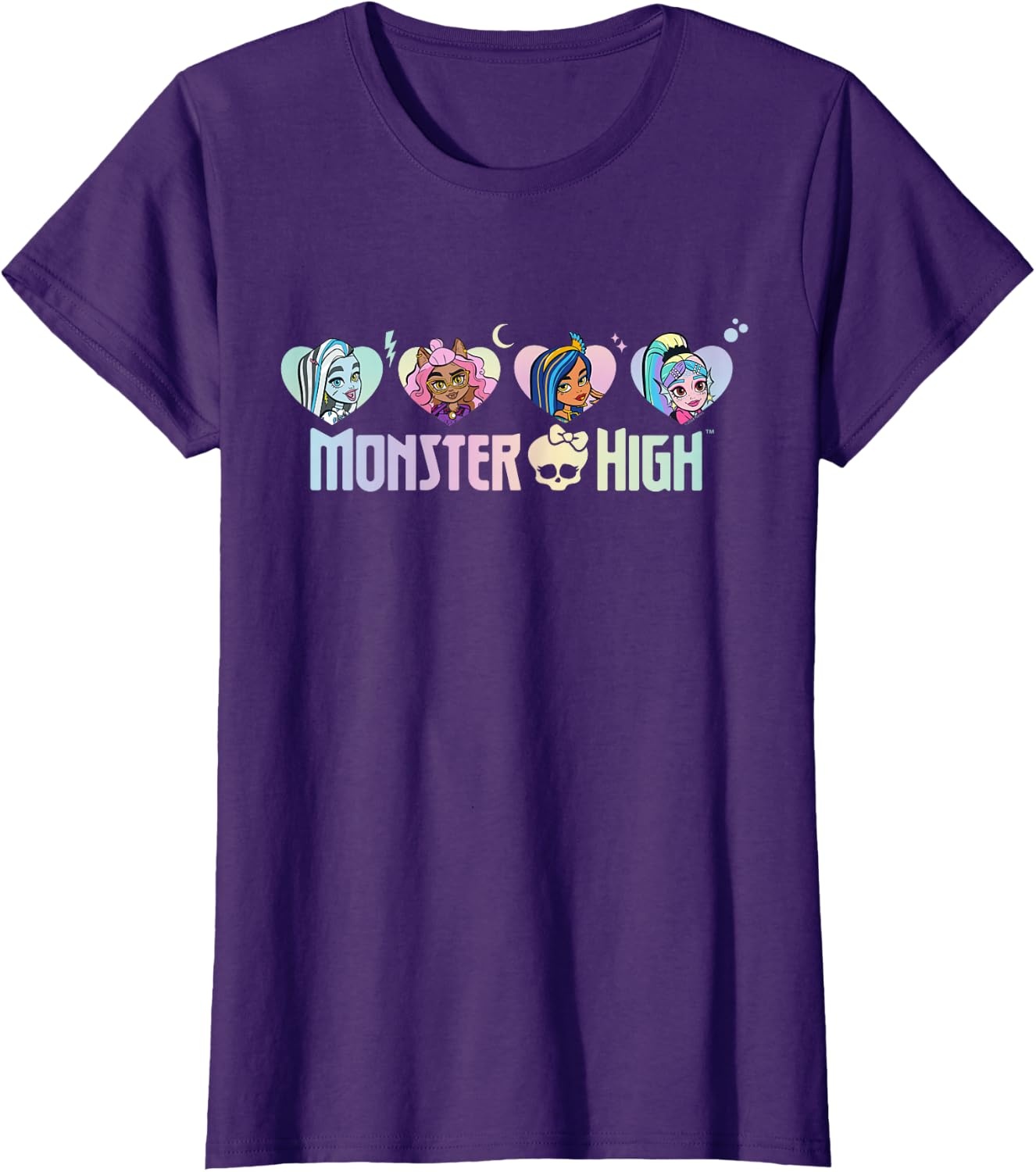 image:imageMonster High Frankie Clawdeen Cleo Lagoona Hearts TShirtPurple