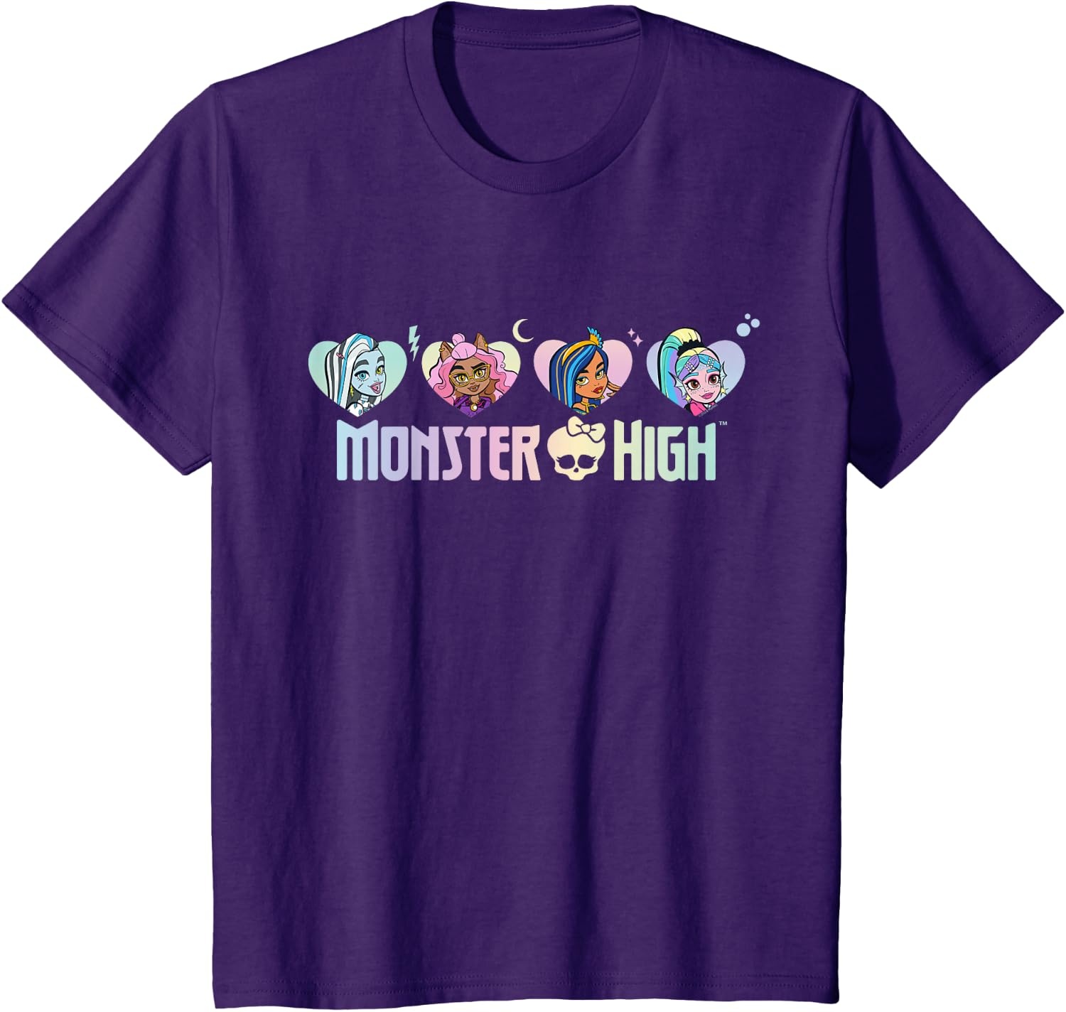 image:imageMonster High Frankie Clawdeen Cleo Lagoona Hearts TShirtPurple