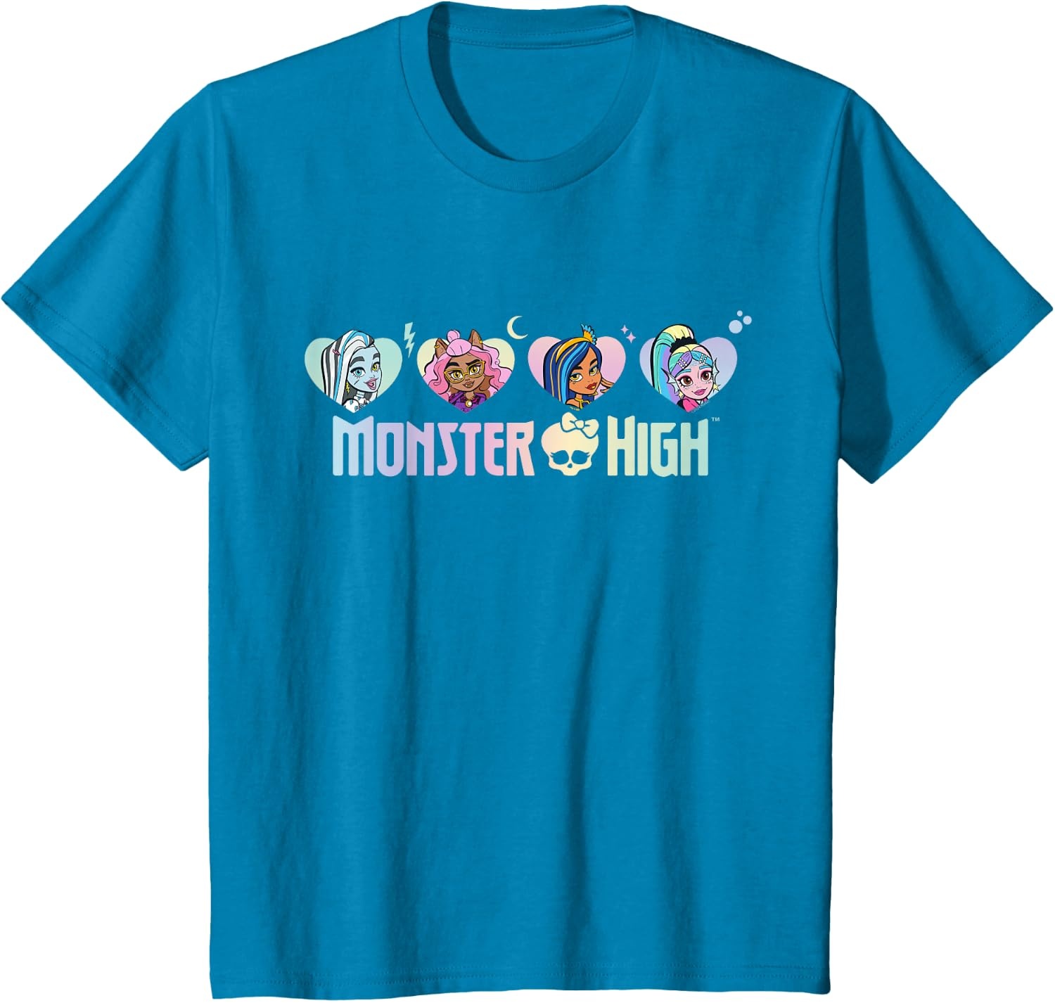 image:imageMonster High Frankie Clawdeen Cleo Lagoona Hearts TShirtSapphire Blue
