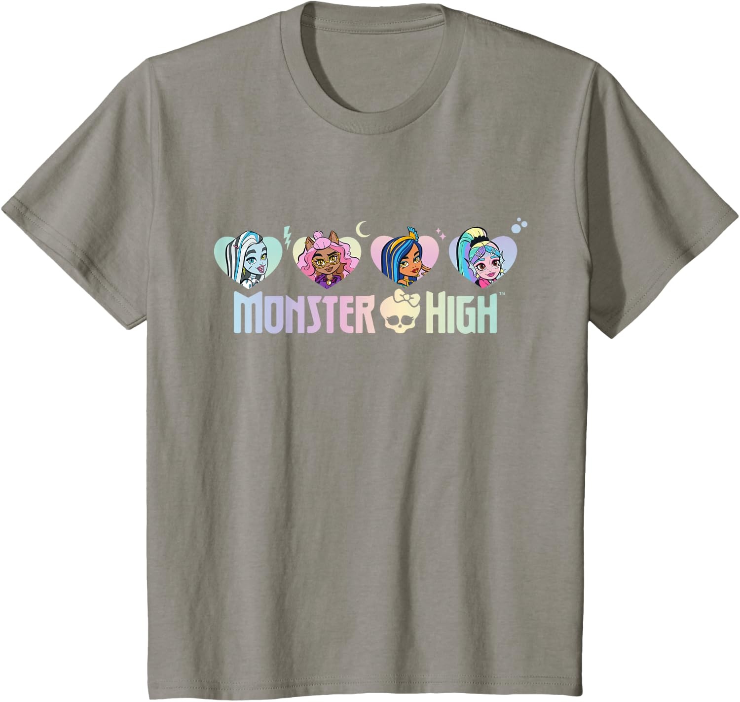 image:imageMonster High Frankie Clawdeen Cleo Lagoona Hearts TShirtSlate Grey