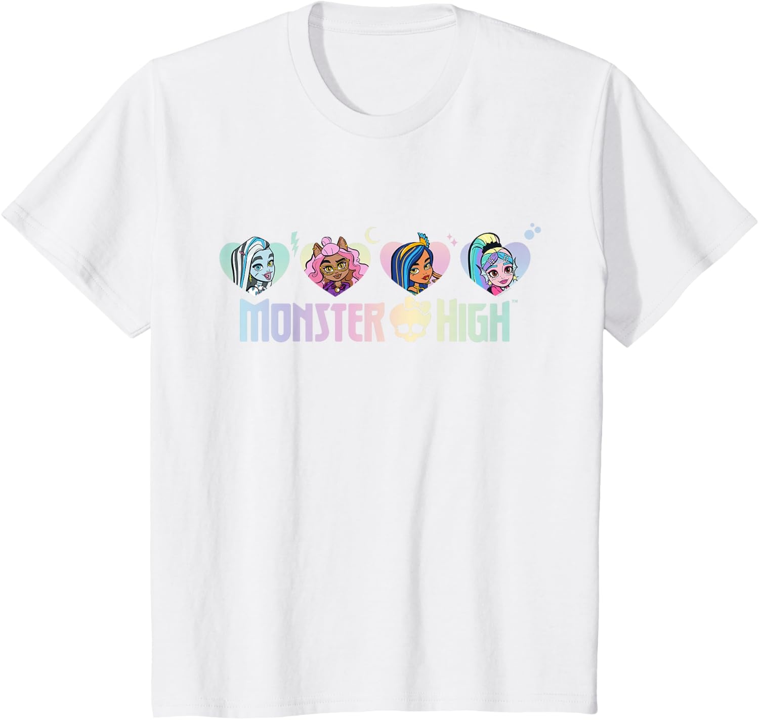 image:imageMonster High Frankie Clawdeen Cleo Lagoona Hearts TShirtWhite