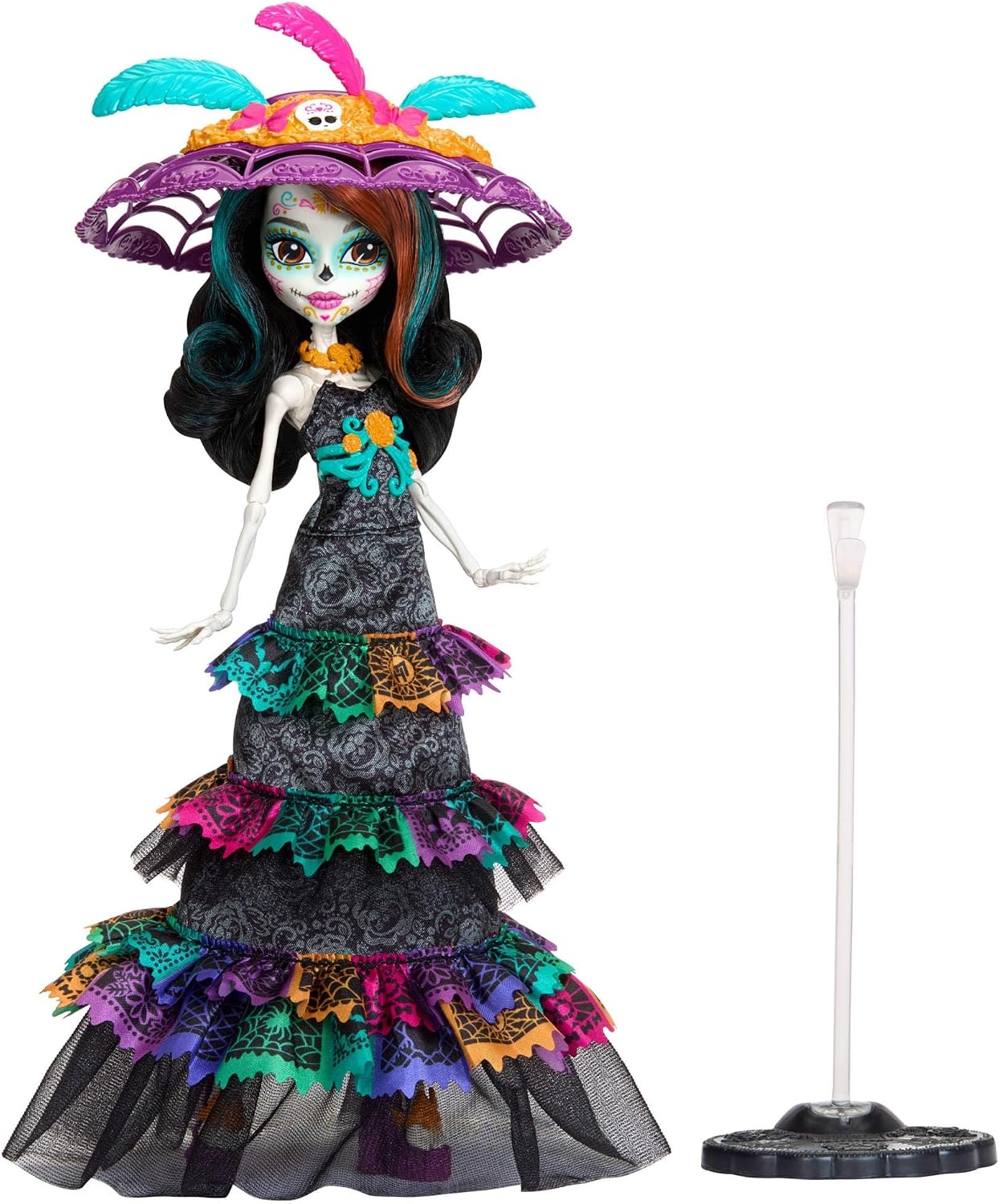 image:imageMonster High Doll Skelita Calaveras Da De Muertos 2024 Howliday Collectible with La Catrina Hat Papel Picado Dress and Displayable Packaging