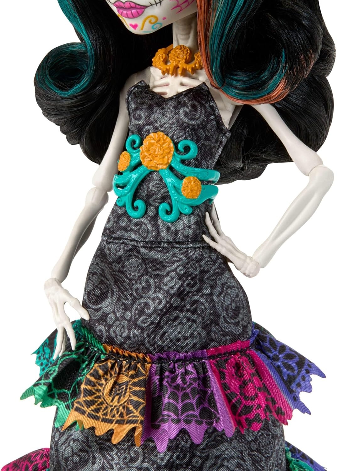 image:imageMonster High Doll Skelita Calaveras Da De Muertos 2024 Howliday Collectible with La Catrina Hat Papel Picado Dress and Displayable Packaging