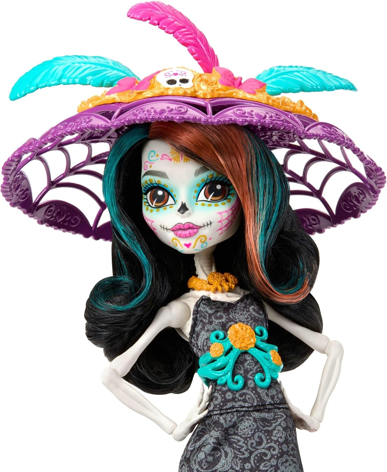 image:imageMonster High Doll Skelita Calaveras Da De Muertos 2024 Howliday Collectible with La Catrina Hat Papel Picado Dress and Displayable Packaging