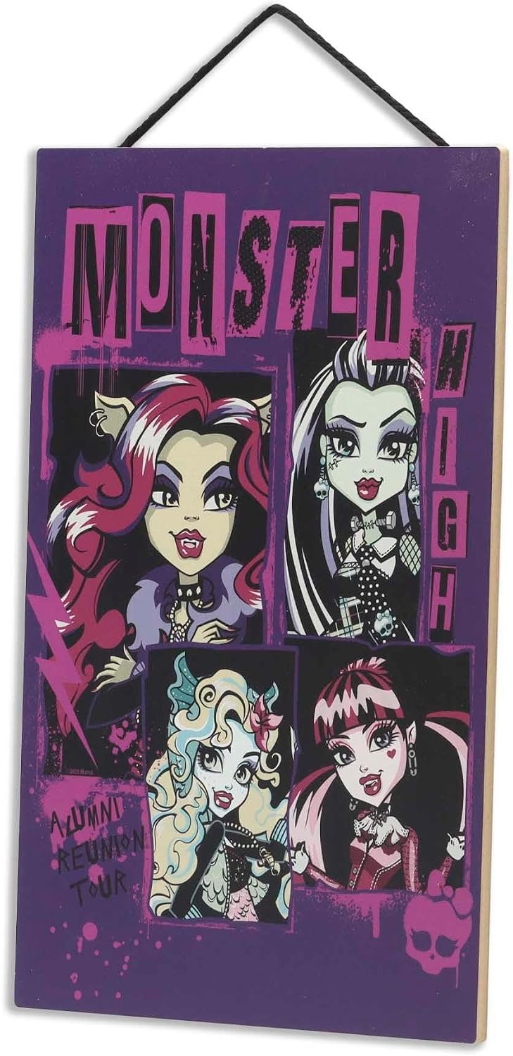 image:imageMonster High Freaky Fab Hanging Wood Wall Decor Fun Monster High Sign for Bedroom or Movie RoomPurple