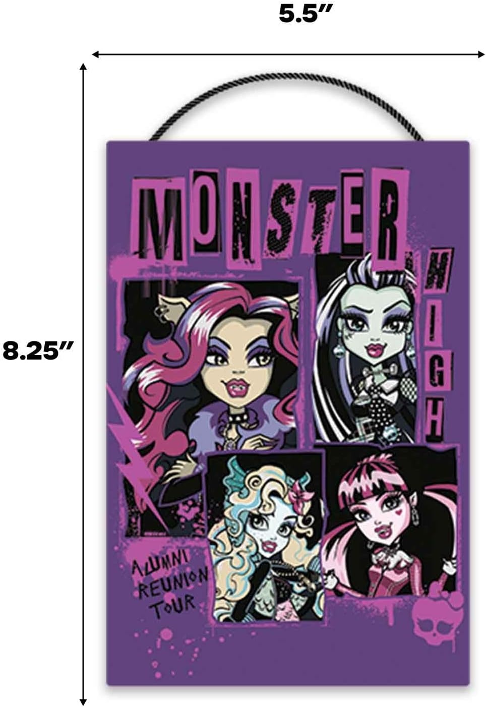 image:imageMonster High Freaky Fab Hanging Wood Wall Decor Fun Monster High Sign for Bedroom or Movie RoomPurple