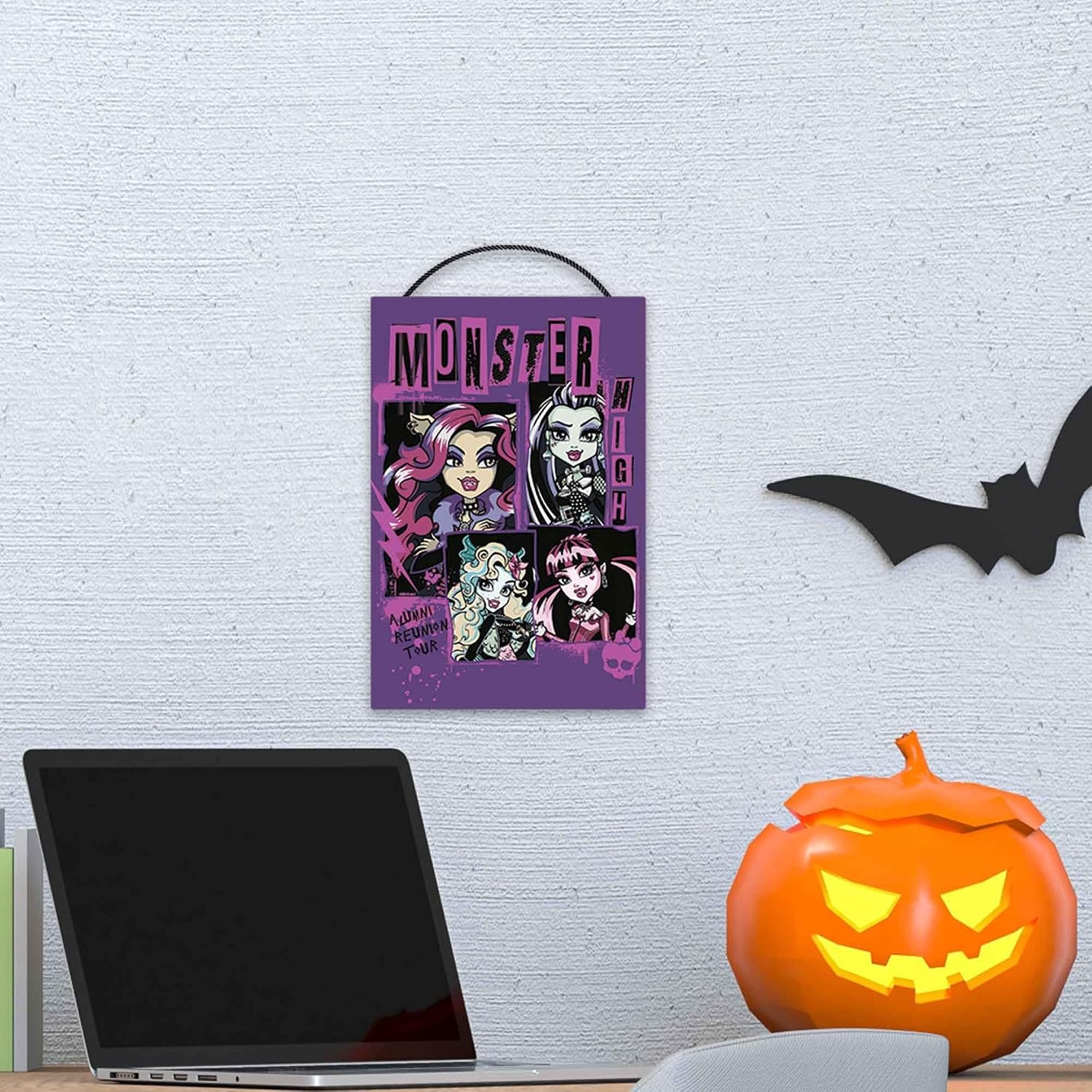 image:imageMonster High Freaky Fab Hanging Wood Wall Decor Fun Monster High Sign for Bedroom or Movie RoomPurple