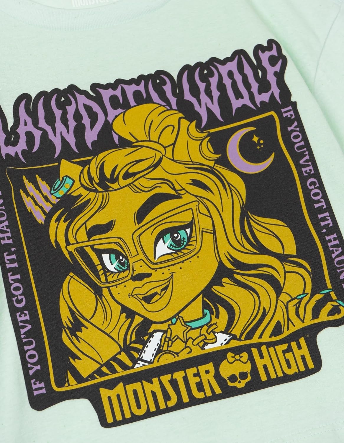 image:imageMonster High Girls Boxy TShirt Toddler to Big Kid Sizes 4T 1416Pale Aqua Green Clawdeen Wolf