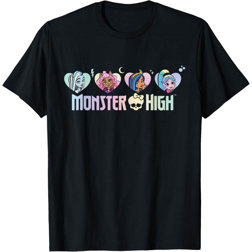 image:imageMonster High Frankie Clawdeen Cleo Lagoona Hearts TShirtBlack