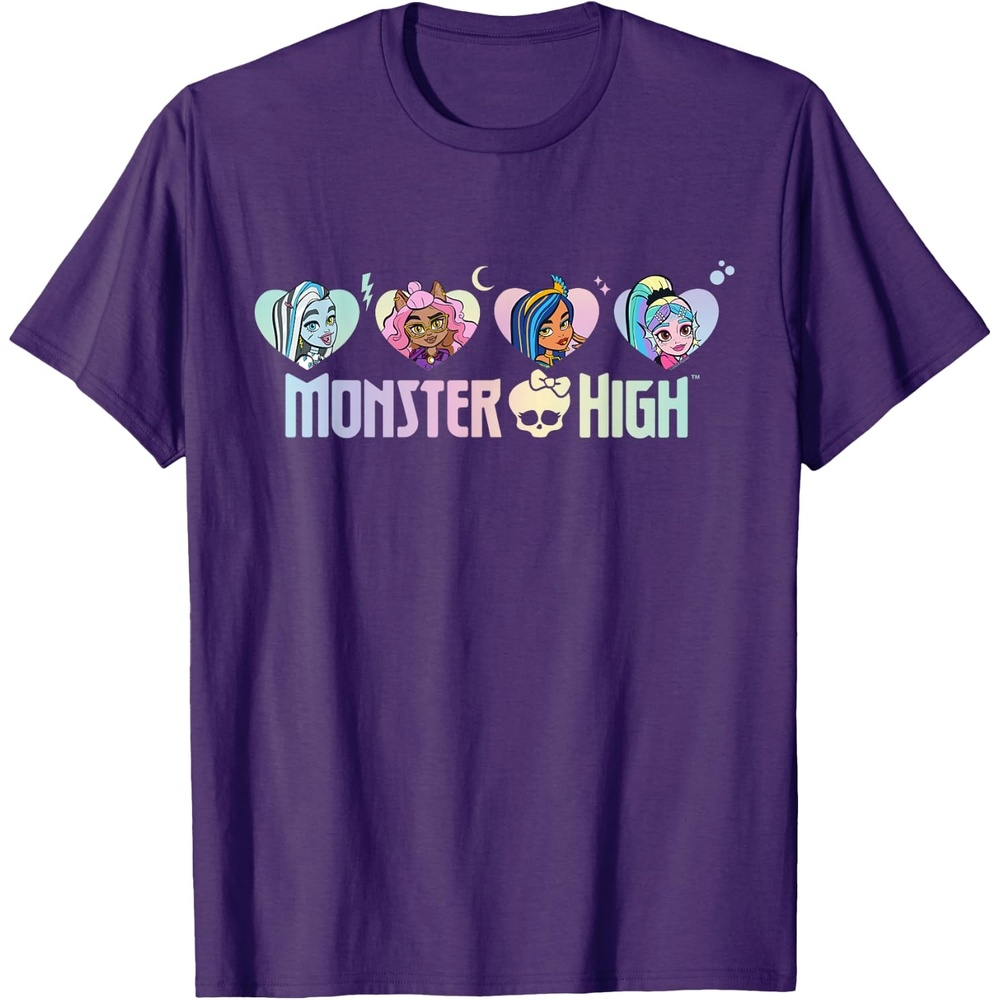 image:imageMonster High Frankie Clawdeen Cleo Lagoona Hearts TShirtPurple