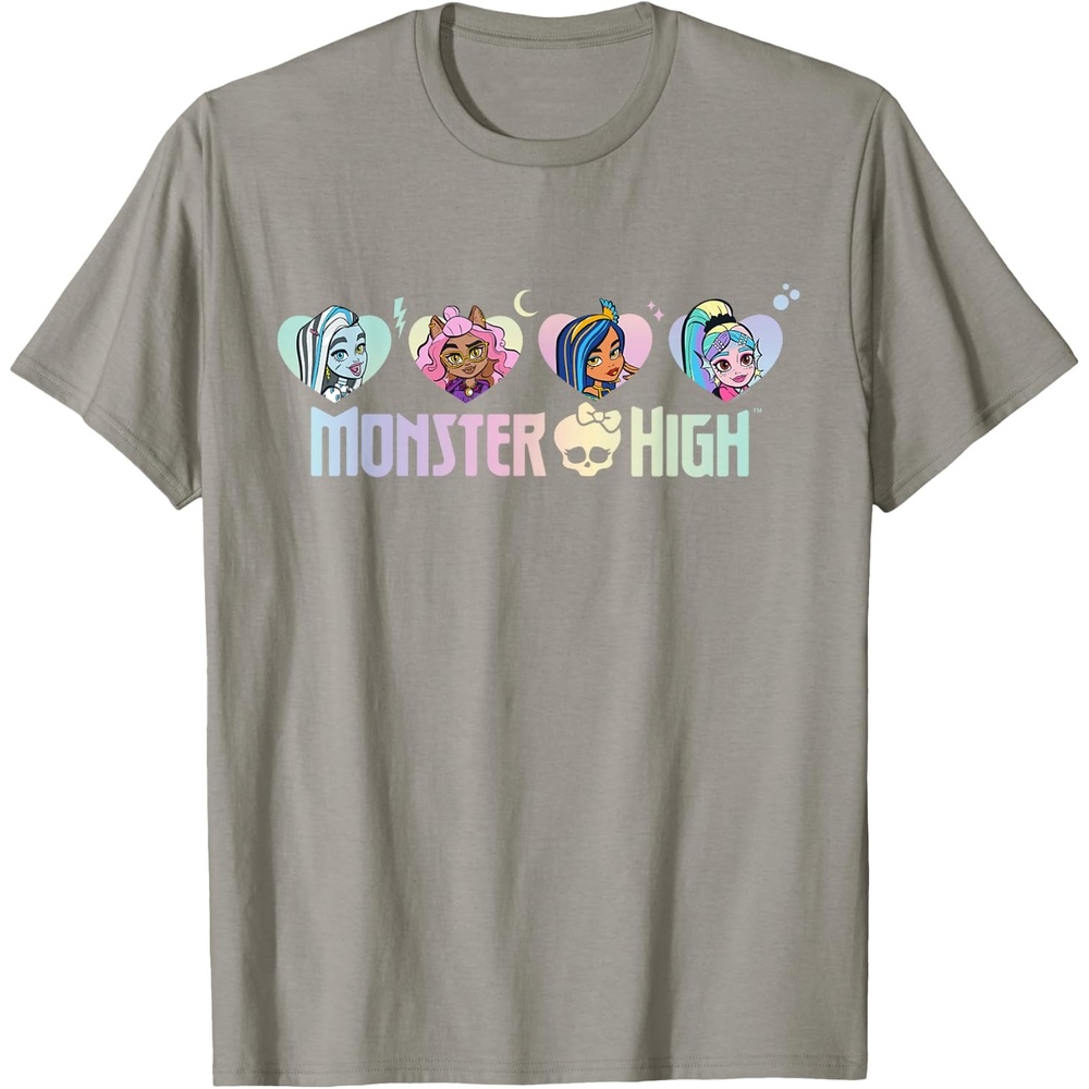 image:imageMonster High Frankie Clawdeen Cleo Lagoona Hearts TShirtSlate Grey