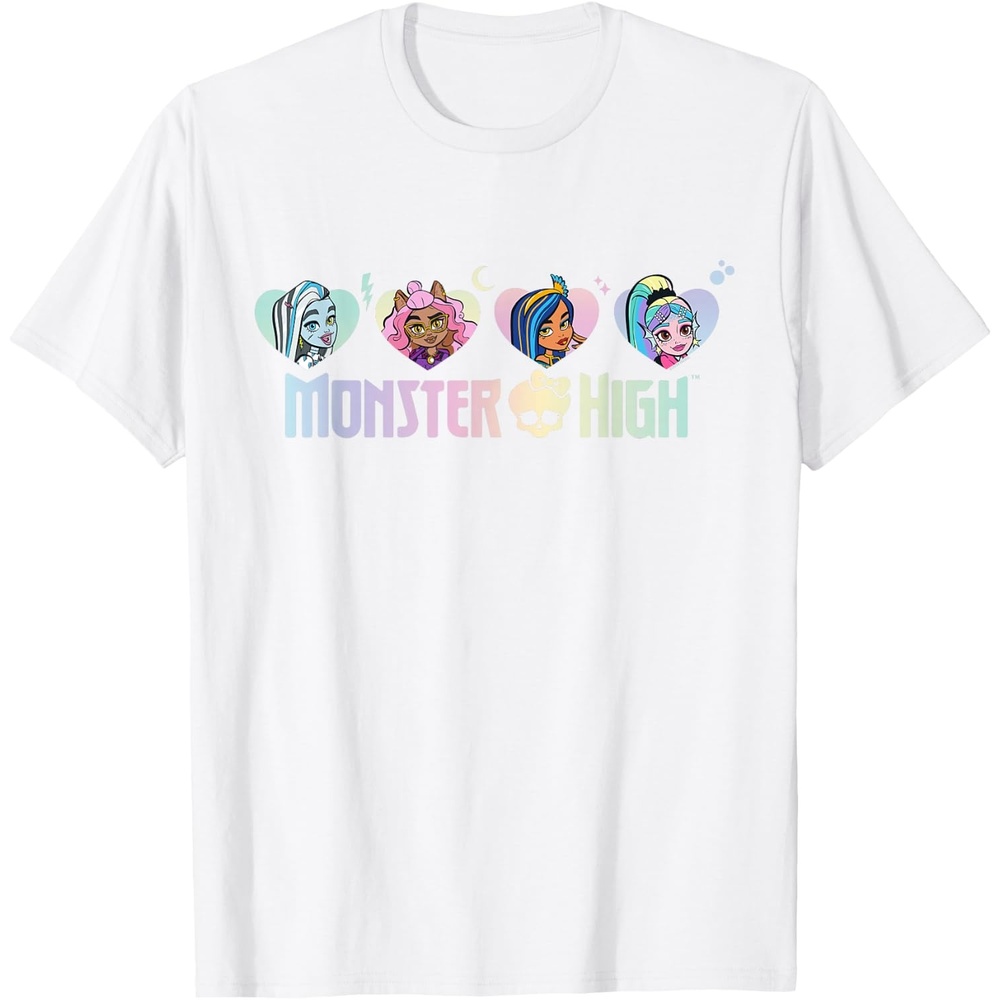 image:imageMonster High Frankie Clawdeen Cleo Lagoona Hearts TShirtWhite