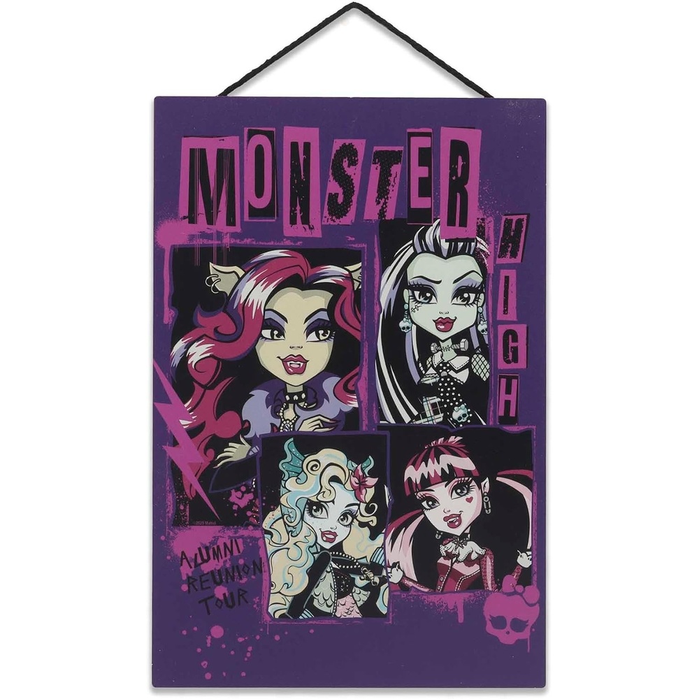 image:imageMonster High Freaky Fab Hanging Wood Wall Decor Fun Monster High Sign for Bedroom or Movie RoomPurple