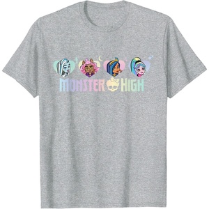 Monster High – Frankie, Clawdeen, Cleo, Lagoona Hearts T-Shirt(Heather Grey)