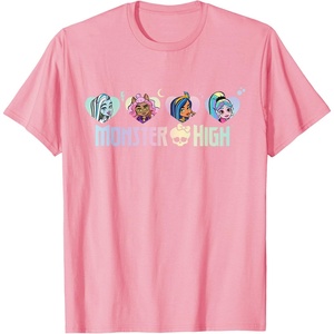 Monster High – Frankie, Clawdeen, Cleo, Lagoona Hearts T-Shirt(Pink)