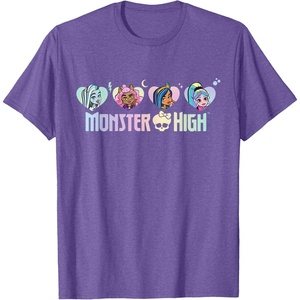 Monster High – Frankie, Clawdeen, Cleo, Lagoona Hearts T-Shirt(Purple Heather)