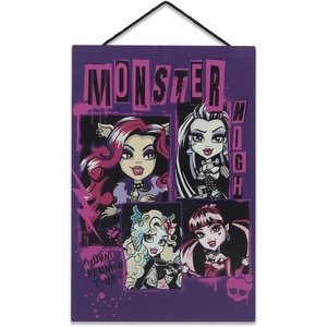Monster High Freaky Fab Hanging Wood Wall Decor – Fun Monster High Sign for Bedroom or Movie Room(Purple)