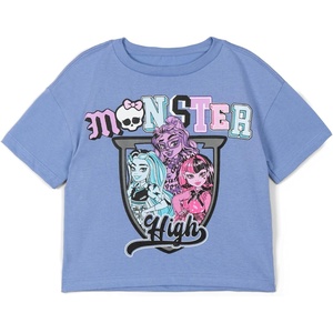 Monster High Girls Boxy T-Shirt Toddler to Big Kid Sizes (4T – 14-16)(Periwinkle Blue)